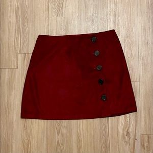Primark Faux Suede Burgundy Mini Skirt EUC Size 10